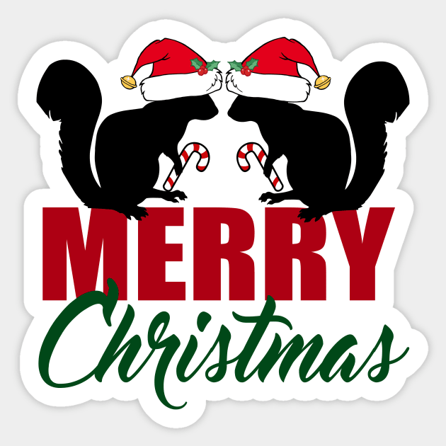 Merry Christmas Squirrels Sticker by epiclovedesigns